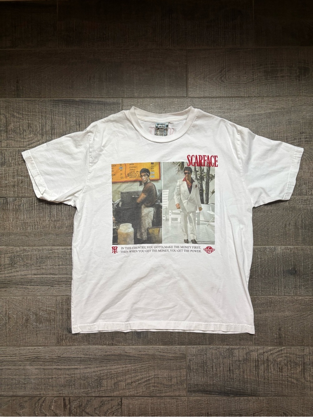 Scarface White Graphic Tee - Classic Movie Poster Design Men’s Large